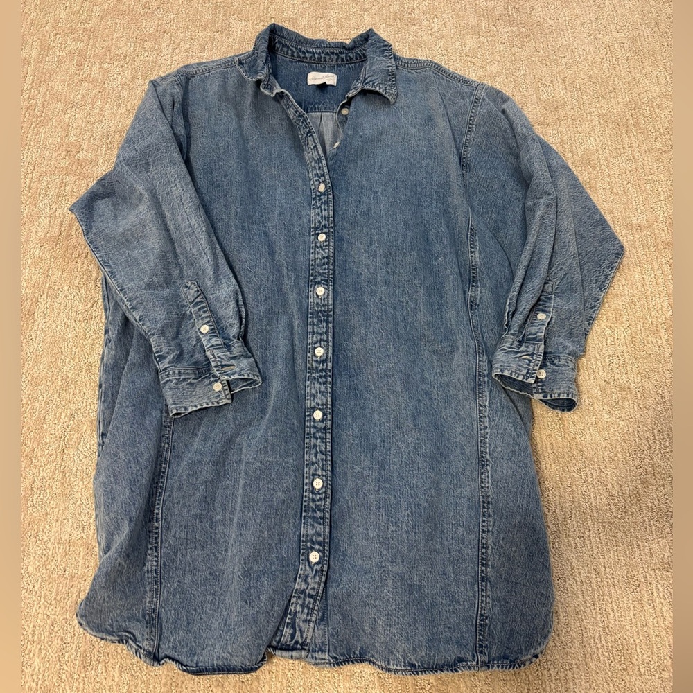 Denim button up dress